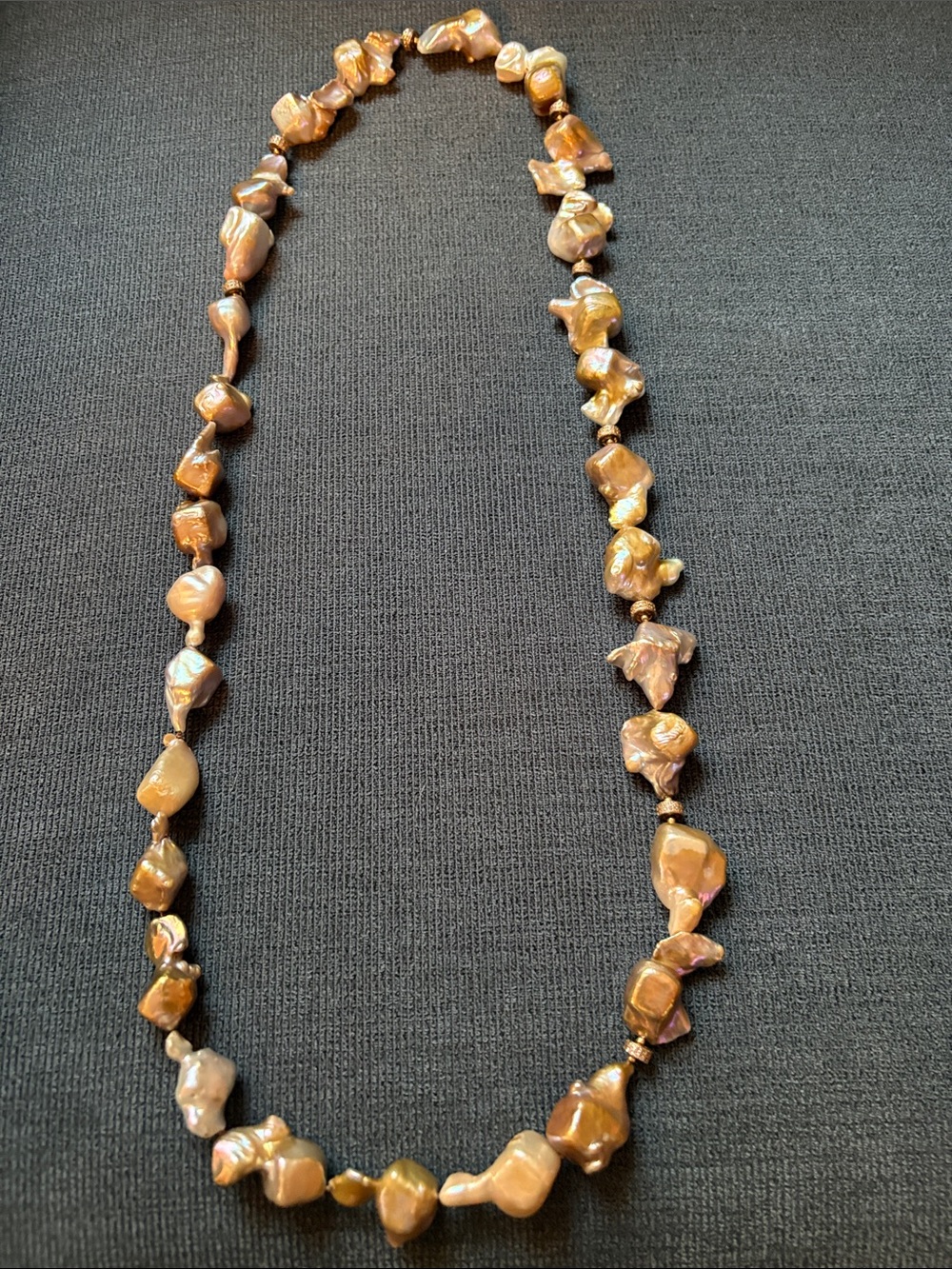 Brown Baroque Pearl Beaded Necklace - Unbranded